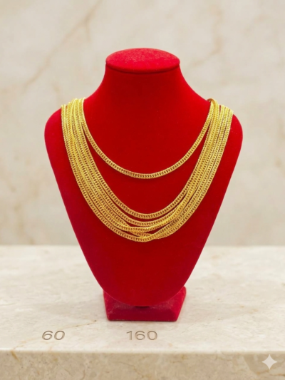 Premium Gold-Plated Liquid Micro-Curb Rope Chain Necklace (60cm)